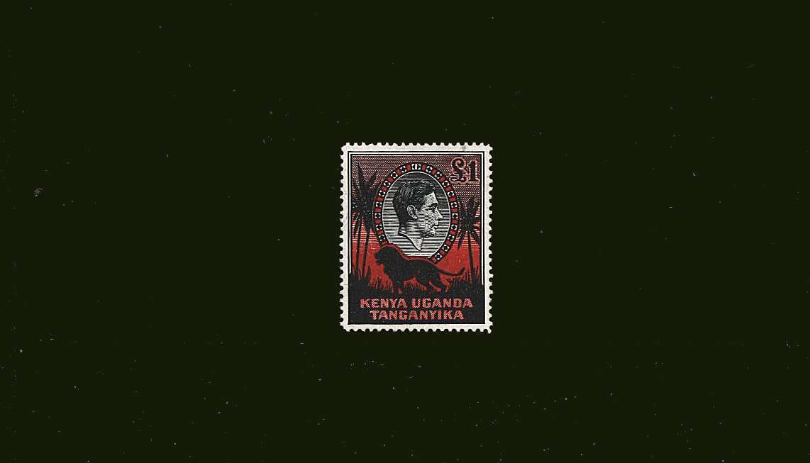 10/- Black and Red - Perforation 14<br/>A fine lightly mounted mint single. SG Cat £42
<br><b>BBJ</b>