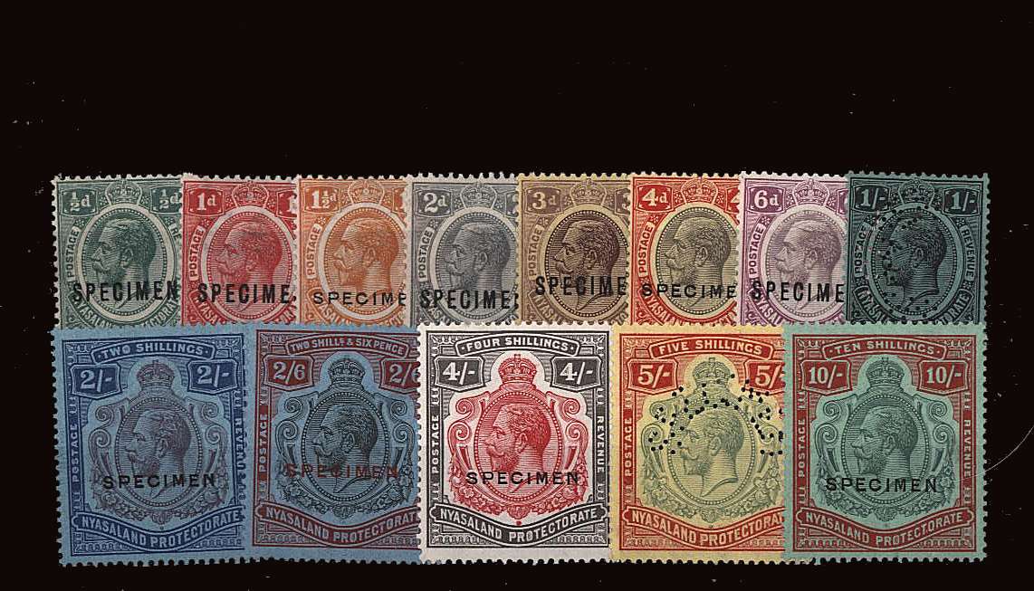 The GEORGE 5th ''SPECIMEN'' set of thirteen lightly mounted mint.<br/>SG Cat 650.00
<br/><b>BBK</b>