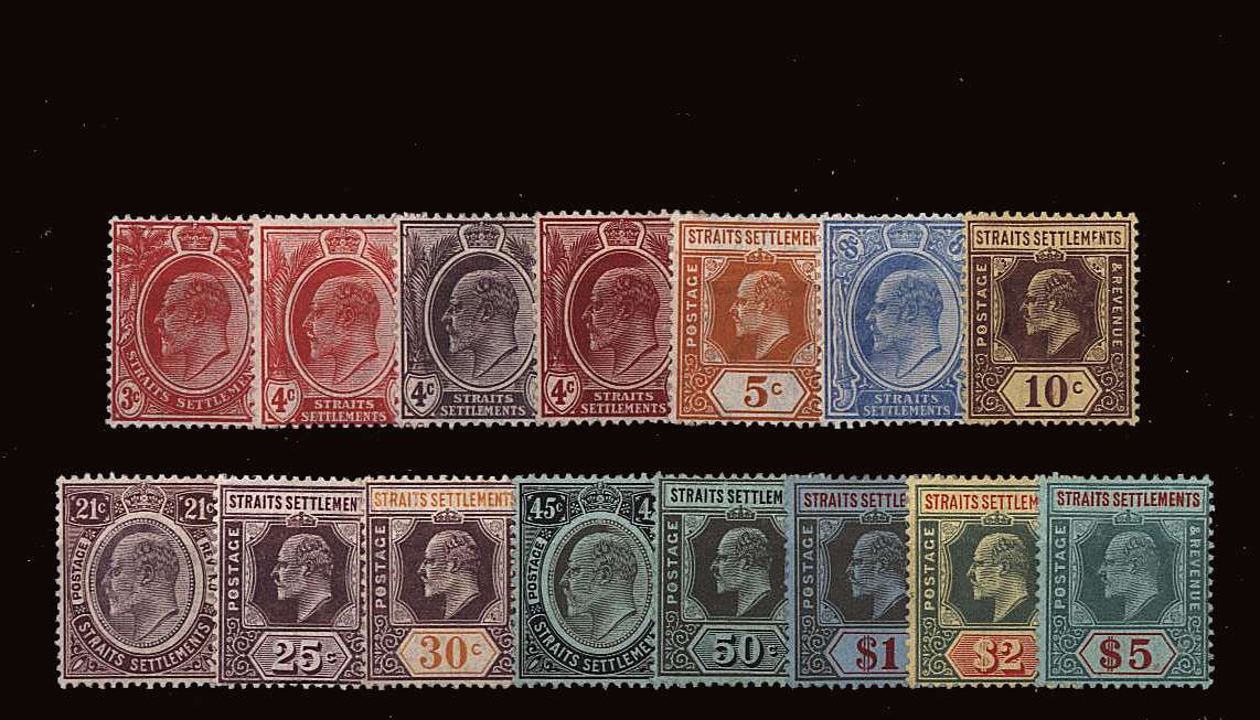 The EDWARD 7th set with Multiple Crown CA watermark<br/>set of fifteen lightly mounted mint.<br/>SG Cat 375.00
<br/><b>BBK</b>