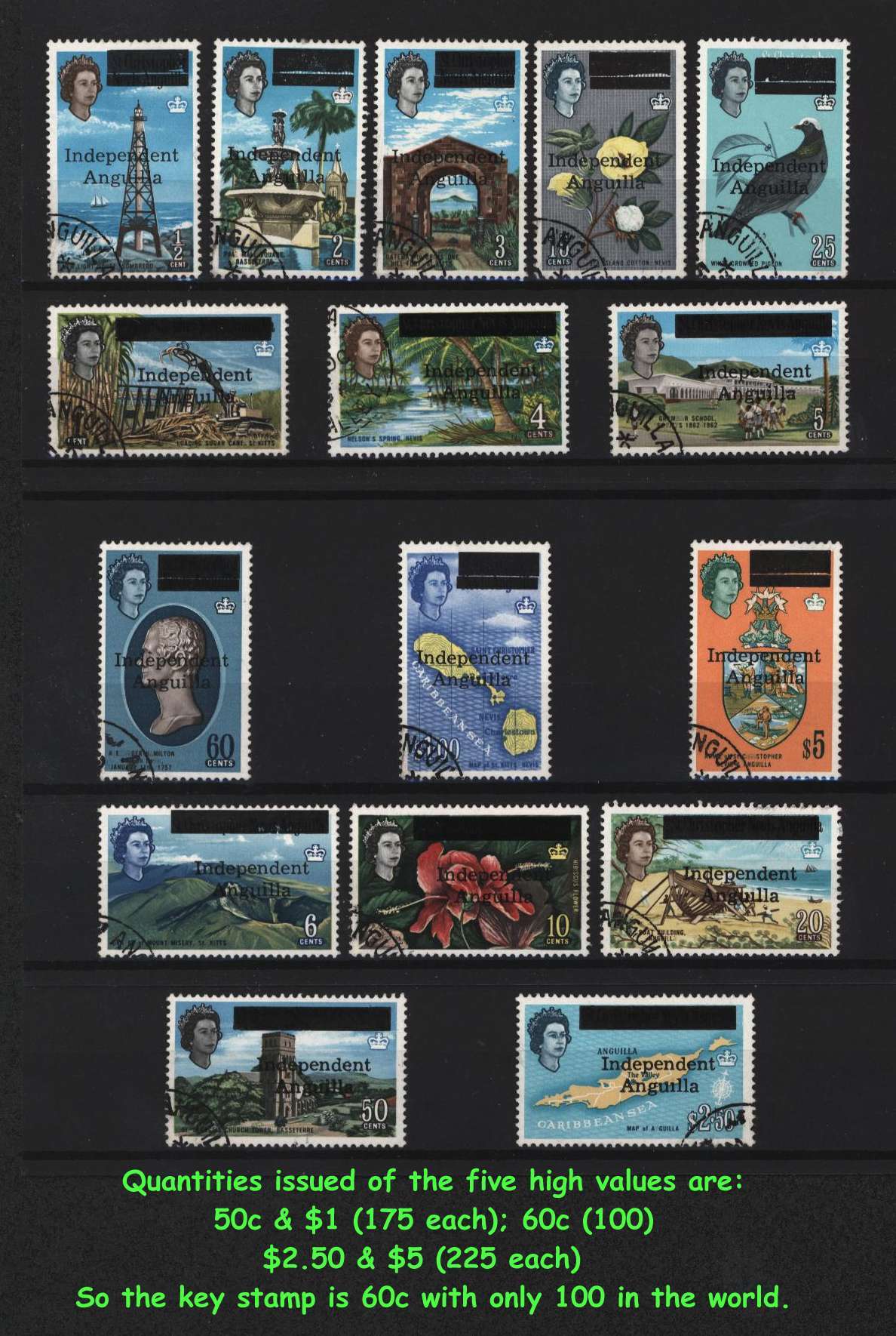 The Rarest set of QEII British Commonwealth Philately!<br/>
Superb fine used set of 16 with BRANDON certificate.<br/>Complete used sets in the world  maybe 20?<br/>Terms are available. SG Cat 5,000<br/><b>BBK</b>