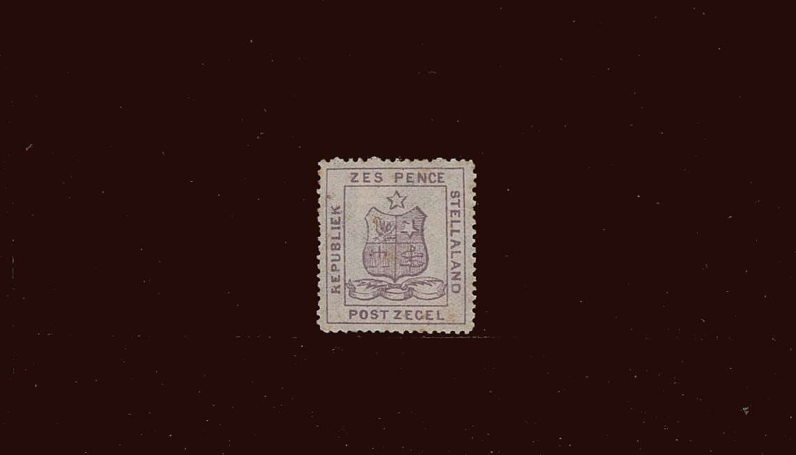 6d Lilac-Mauve<br/>
A fine and fresh stamp with some gum that appears to be genuine<br/>
on the 8 point comparison guide and by perforation and length of value tablet.<br/>
SG Cat £50
<br/><b>BBM</b>