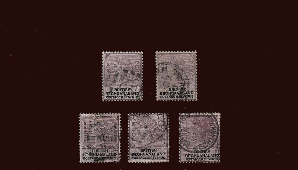 The watermark ''ORB'' set of five fine used.
<br/><b>BBM</b>