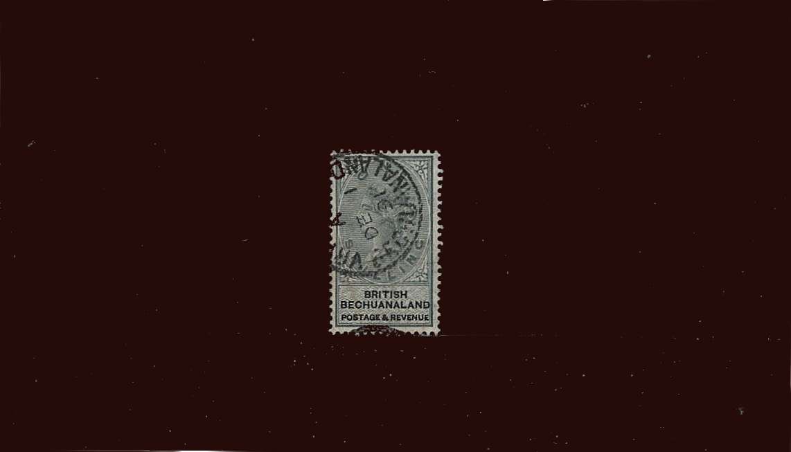 1/- Green and Black - Watermark Script ''VR'' sideways. 
<br/>
A stunning fine used stamp in a deep shade cancelled with a CDS.
<br/><b>BBM</b>