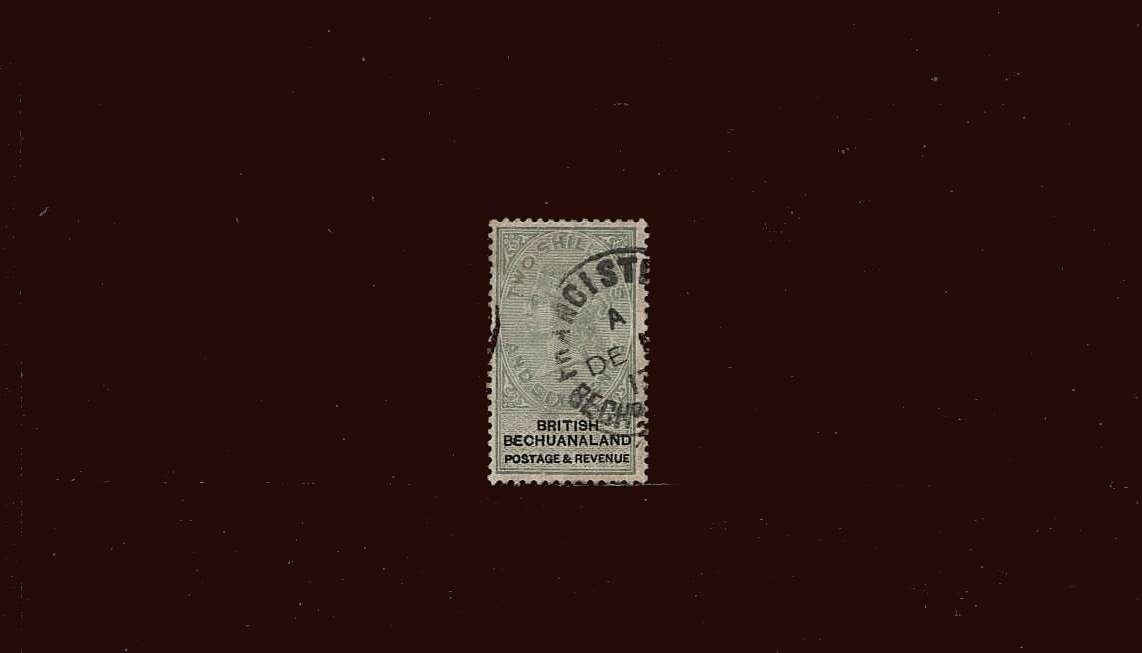 2/6d Green and Black - Watermark Script ''VR'' sideways.<br/>
A fine used single lightly cancelled with a CDS.<br/>
Please note the stamp has full perforations at left! 
<br/><b>BBM</b>