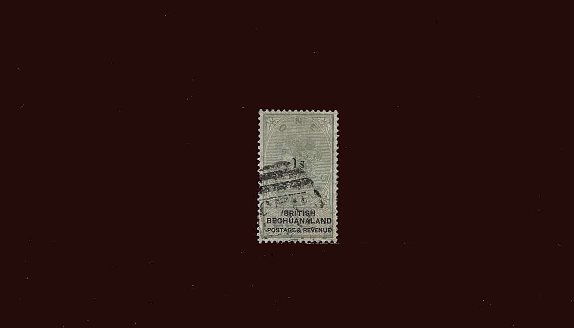 1/- on 1/- Green and Black<br/>
A superb fine used single.<br/>
Please note the stamp has full perforations at right!
<br/><b>BBM</b>