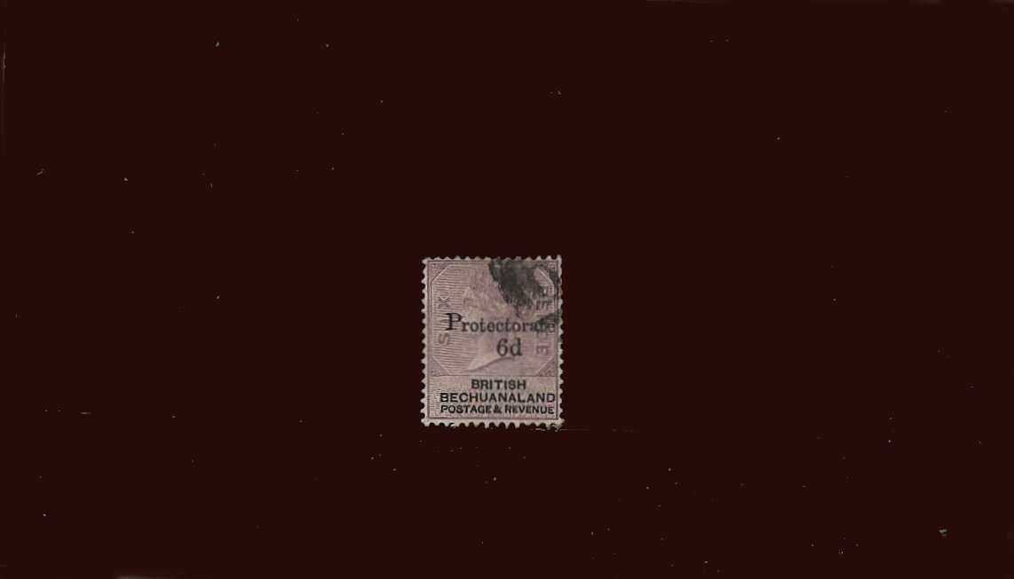 6d on 6d Lilac and Black<br/>
A good used stamp<br/>
SG Cat £55
<br/><b>BBM</b>