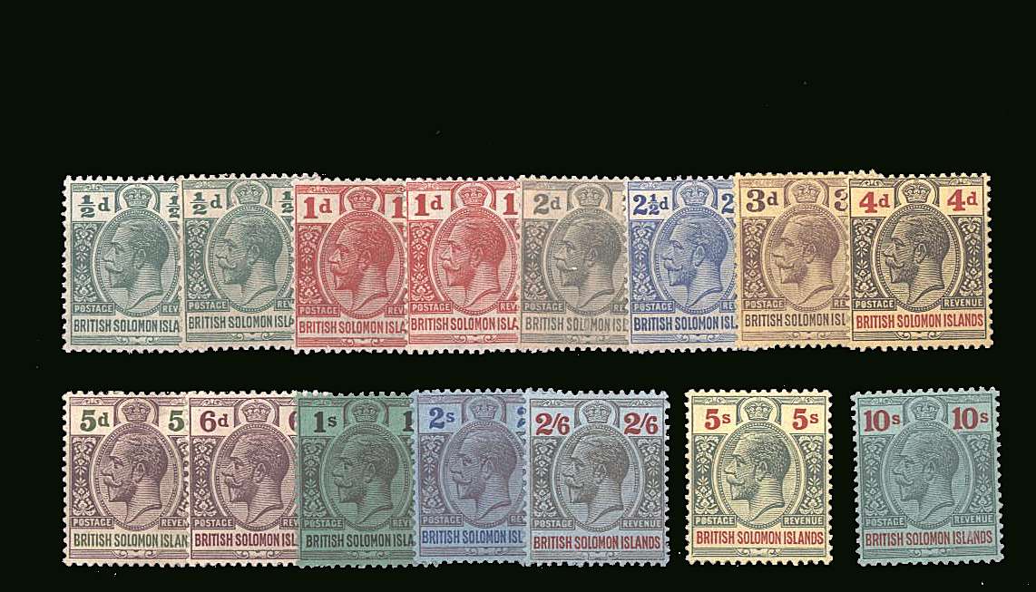 The ''POSTAGE - REVENUE'' set of fifteen to the 10/- stamp lightly mounted mint<br/>
SG Cat £294
<br/><b>BBP</b>