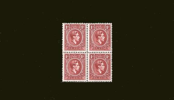 1d Scarlet<br/>in a superb unmounted mint block of four.<br/><b>BBT</b>