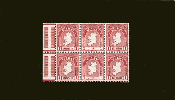 1d Carmine booklet pane of six with superb<br/>perforations unmounted mint. Perfect!
<br/><b>BBT</b>