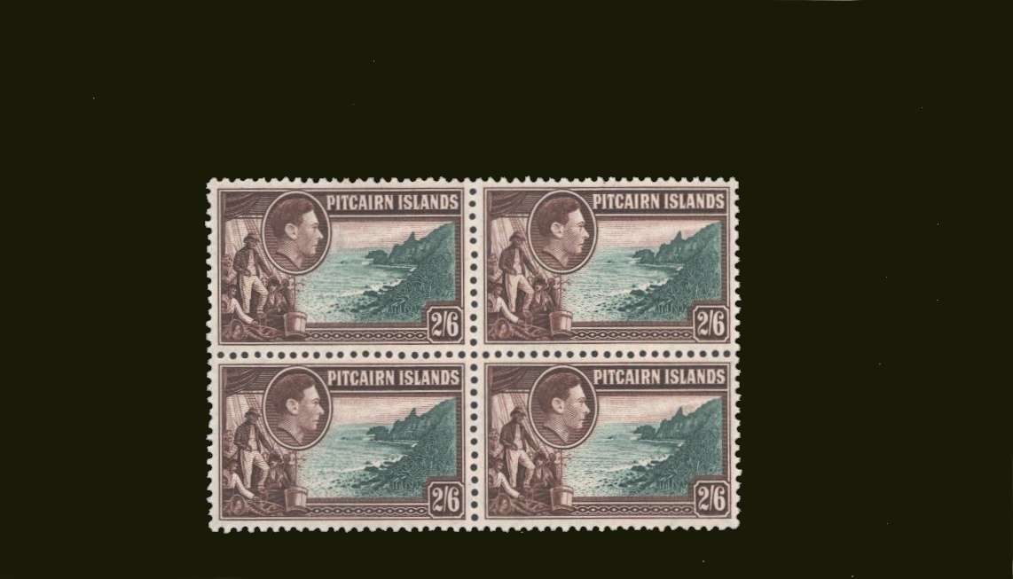 2/6d Green and Brown in a superb unmounted mint block of four.
<br/><b>BBT</b>
