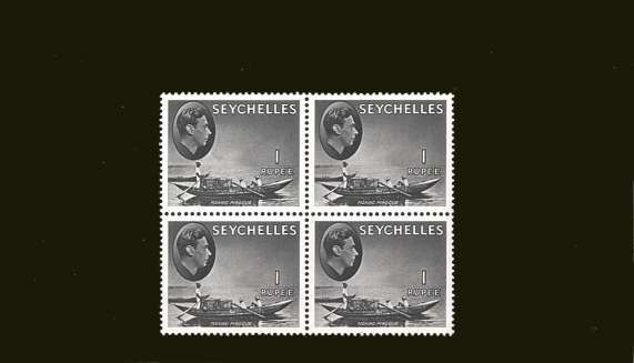 1R Grey-Black definitive odd value - Ordinary paper<br/>in a superb unmounted mint block of four.