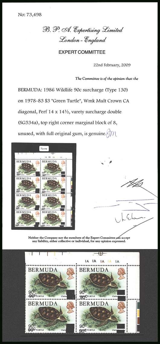 25th Anniversary of World Wildlife Fund<br/>
A superb unmounted mint single NE corner cylinder block of four showing <b>SURCHARGE DOUBLE</b> with copy of the BPA certificate stating genuine from whence it came.<br/>SG Cat �440.00

<br><b>BBQ</b>