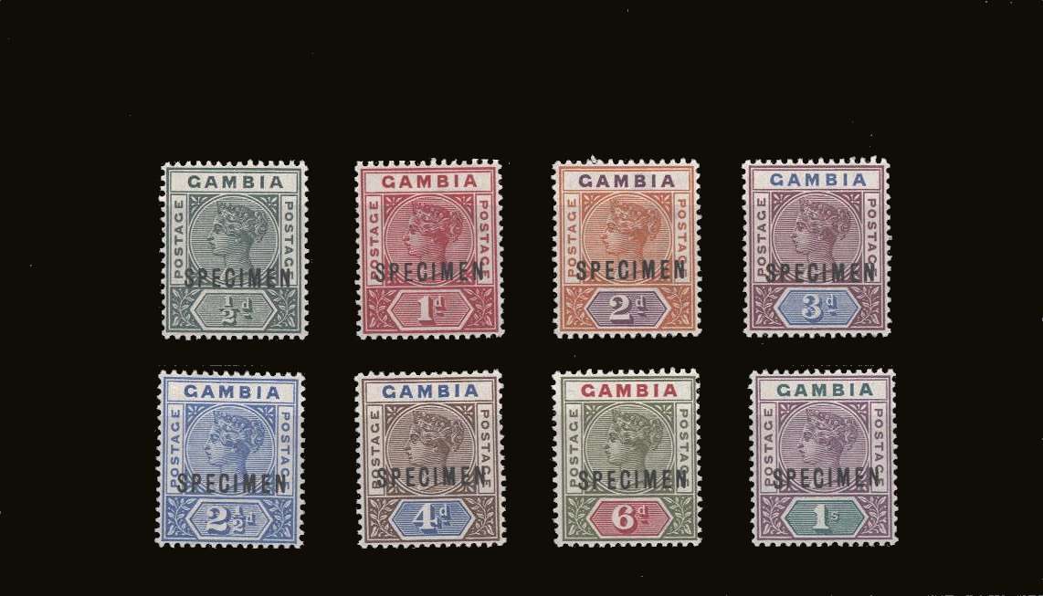 The Watermark Crown CA set of eight overprinted ''SPECIMEN'' superb <br/><b>UNMOUNTED MINT</b><br/>A very rare set to find unmounted mint ! 
<br><b>BBQ</b>