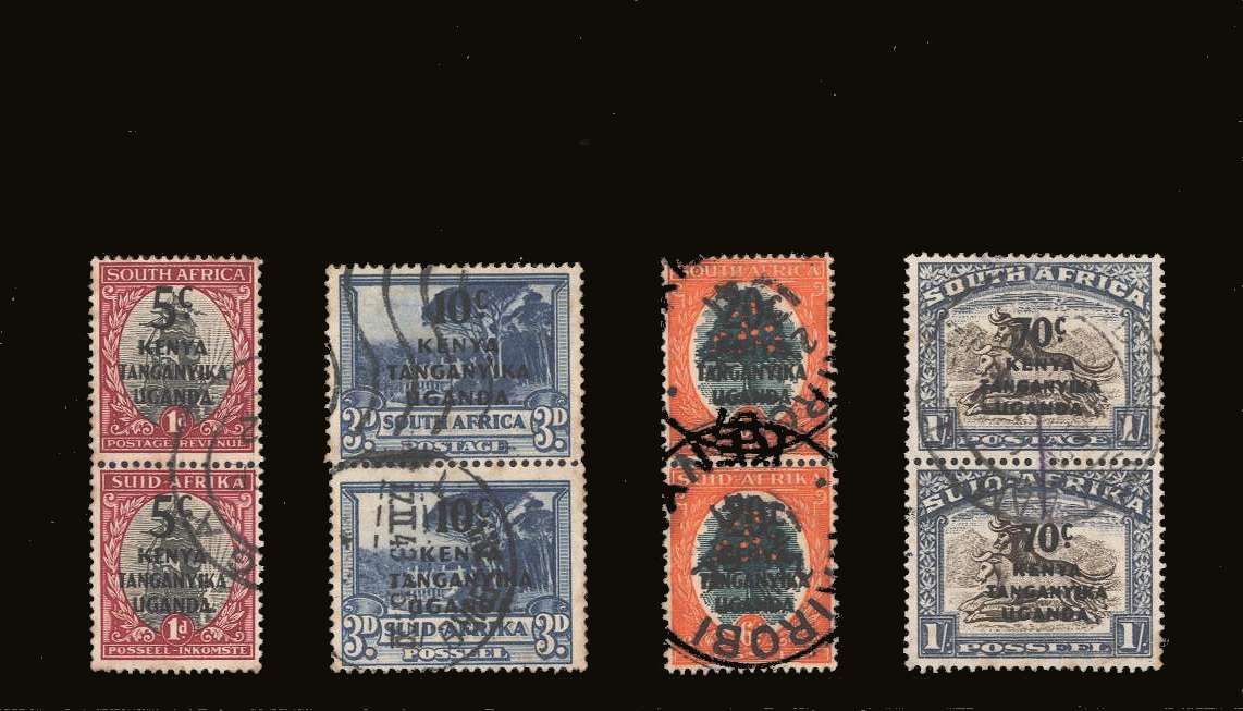 A superb fine used set of four very unusually in vertical pairs