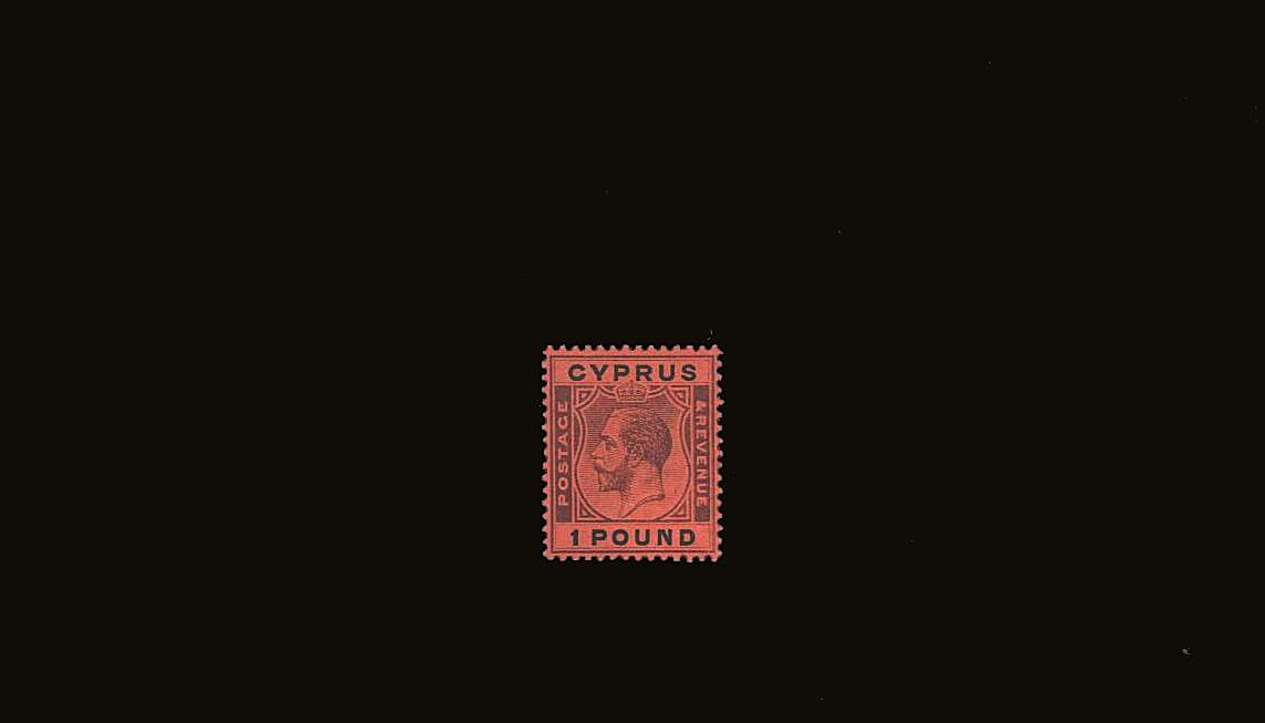 £1 Purple and Black on Red - Watermark Multiple Crown CA<br/>
A superb unmounted mint stamp.<br/>
SG Cat £300 for mounted