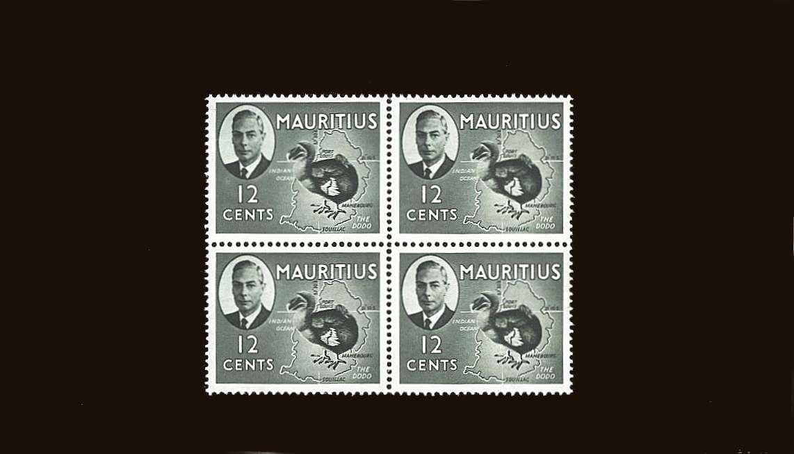 12c Dodo Bird<br/>
A superb unmounted mint block of four.<br/>
SG Cat £6.00<br/><b>QQB</b>