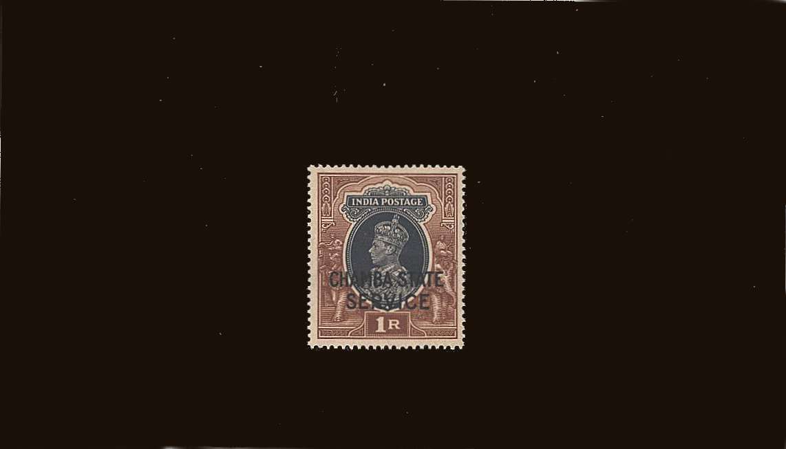 1r Grey and Red-Brown<br/>
A superb unmounted mint single overprinted<br/><b>''CHAMBA STATE SERVICE''<br/>SG Cat �120
<br/><b>QQB</b>
