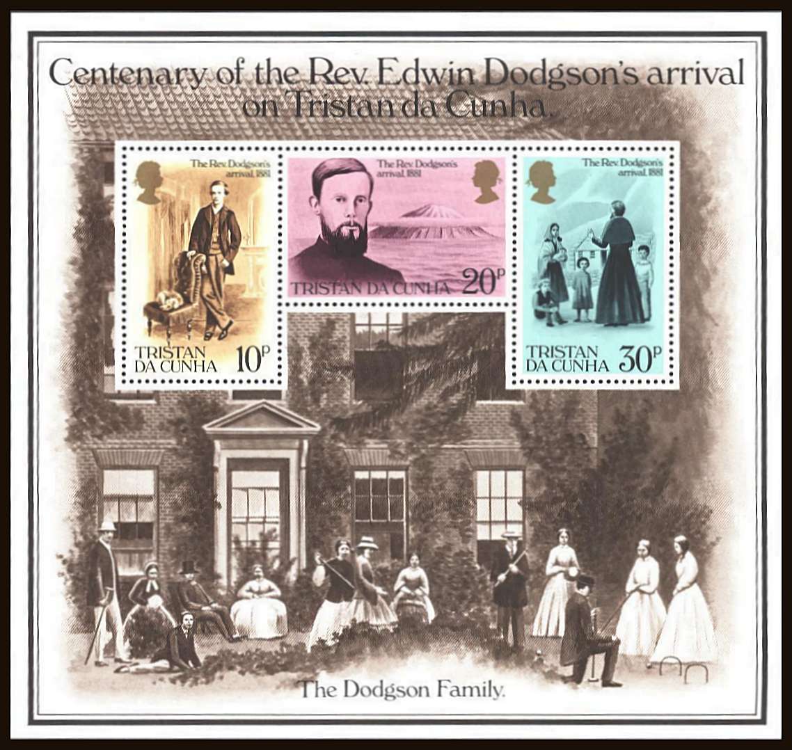 Centenary of Dodgson's Arrival minisheet <br/>
A superb unmounted mint minisheet showing<br/><b>INVERTED WATERMARK - CROWN TO RIGHT OF CA</b><br/>SG Cat £30
<br/><b>QQB</b>