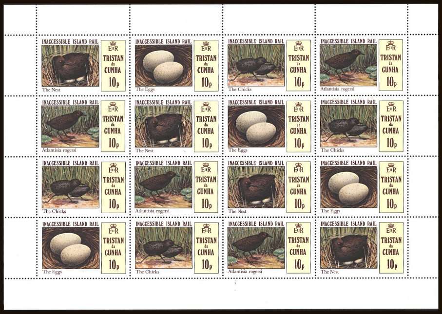 Island Rail Bird<br/>
A superb unmounted mint sheet of sixteen.

<br/><b>QQB</b>