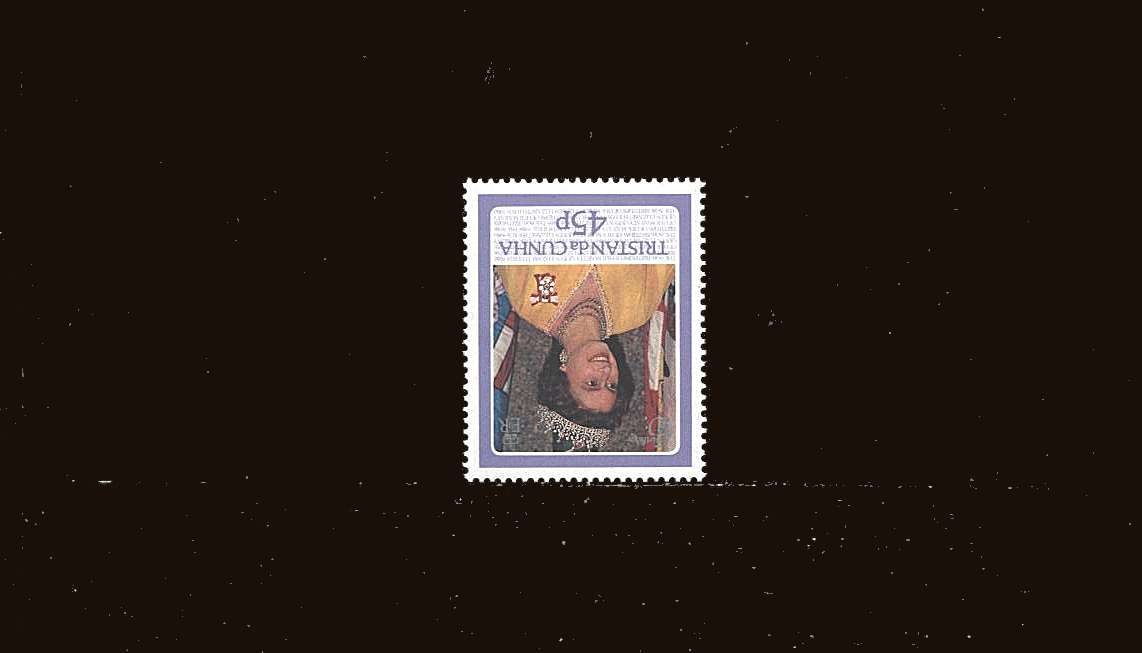 60th Birthday of Queen Elizabeth II<br/>
The 45p stamp showing <b>WATERMARK INVERTED</b><br/>
Superb unmounted mint.

<br/><b>QQB</b>

