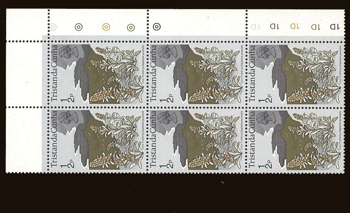 ½p Definitive in a superb unmounted mint NE corner<br/> PLATE BLOCK of six with <b>WATERMARK INVERTED</b>
<br/><b>QQB</b>