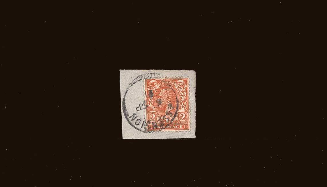 2d Orange - Die I <br/>
A superb fine used stamp tied to a<br/>
small piece with an <b>ASCENSION</b>
steel CDS.<br/> 
SG Cat £100.00
<br/><b>QQB</b>