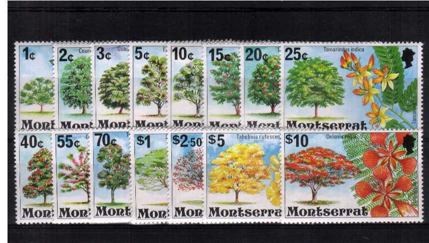 Flowering Trees set of fifteen superb unmounted mint.