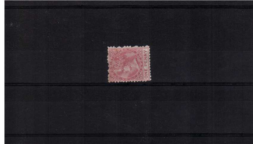 1d Dull Rose Perforation 12 lightly mounted mint clearly showing the variety WATERMARK SIDEWAYS. Usual rough perforations caused by the perforations circles not being fully removed. SG Cat 225