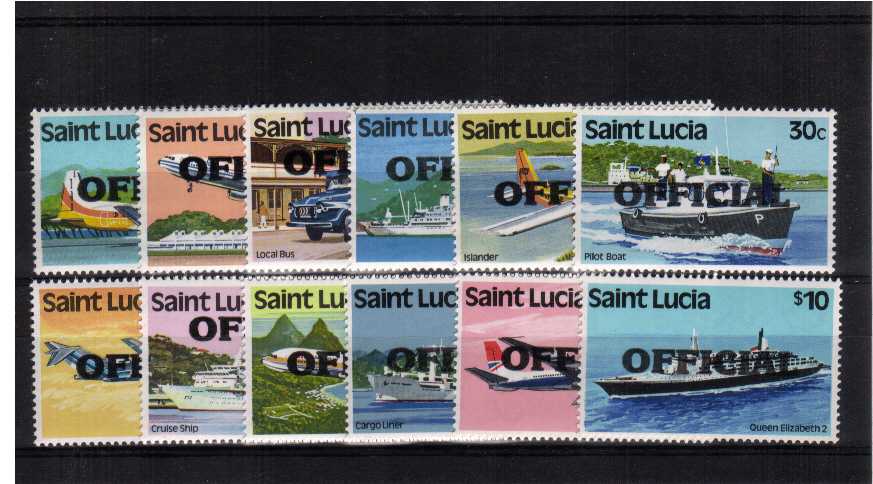 Transport set of twelve overprinted OFFICIAL superb unmounted mint.