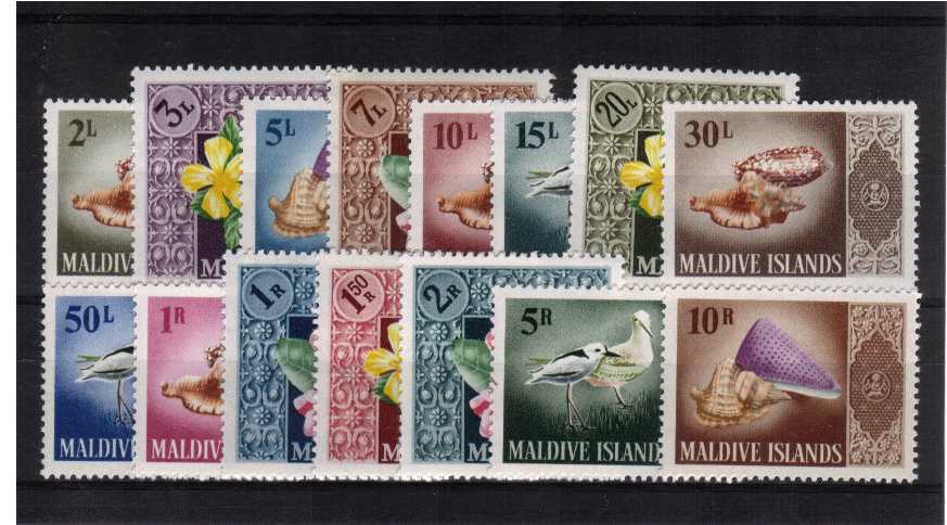 Birds and Seashells set of fifteen superb unmounted mint