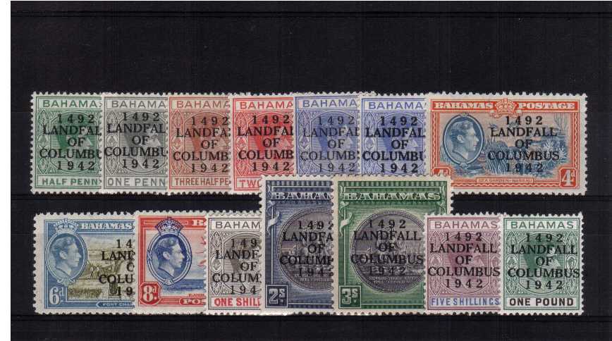 Columbus overprint set of fourteen superb unmounted mint.<br/><b>ZKB</b>