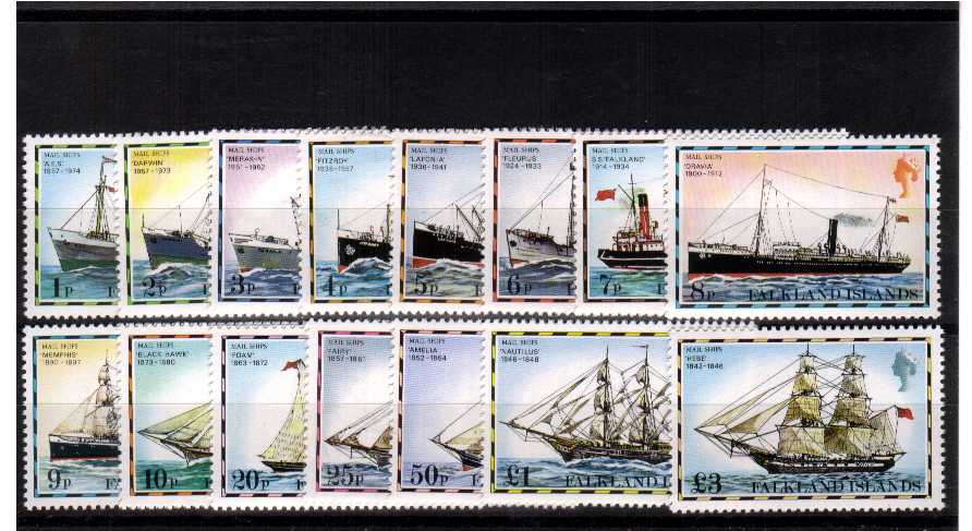 Ships - No Imprint Date - Superb unmounted mint set of fifteen.